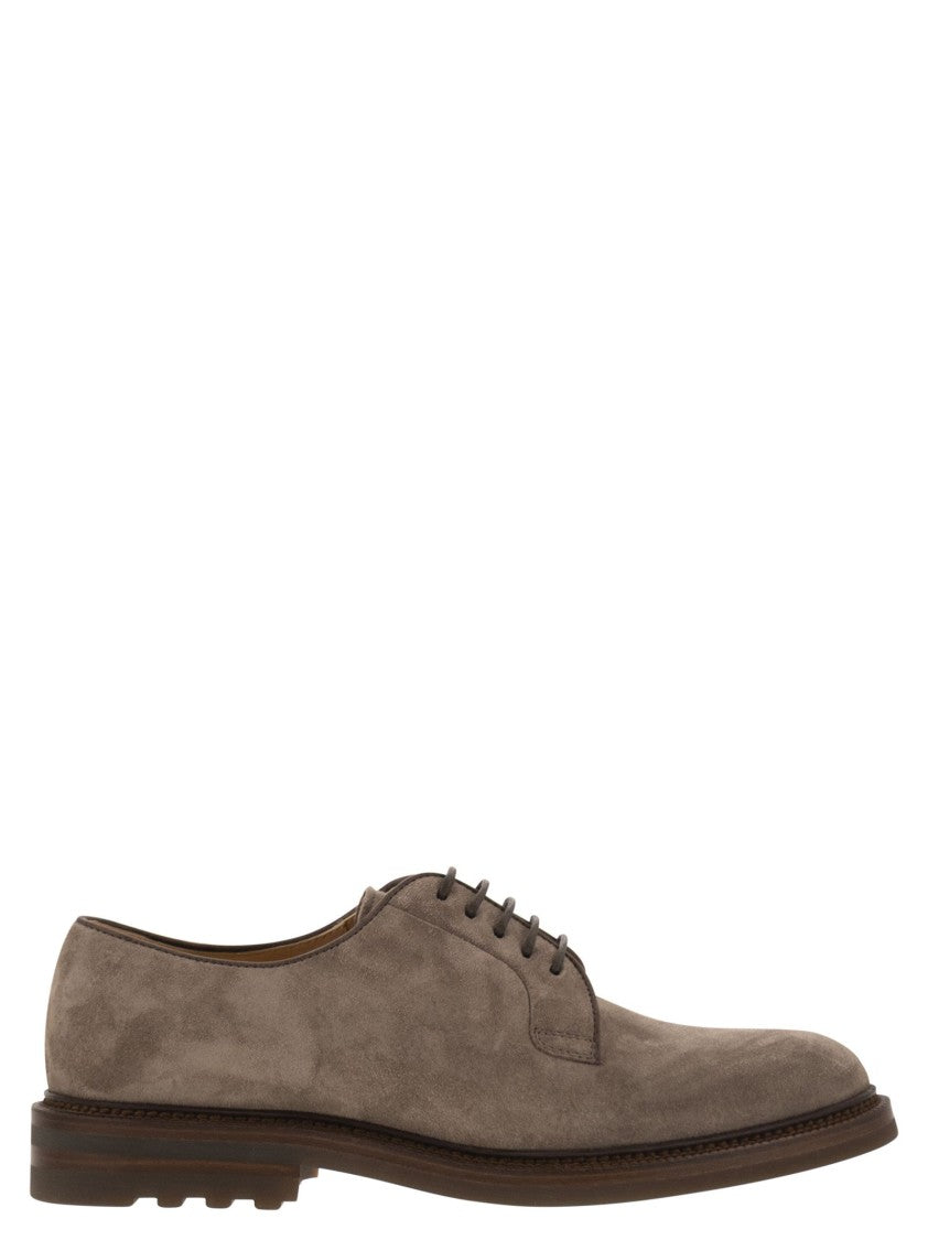 Brunello Cucinelli Timeless Suede Derby Shoes