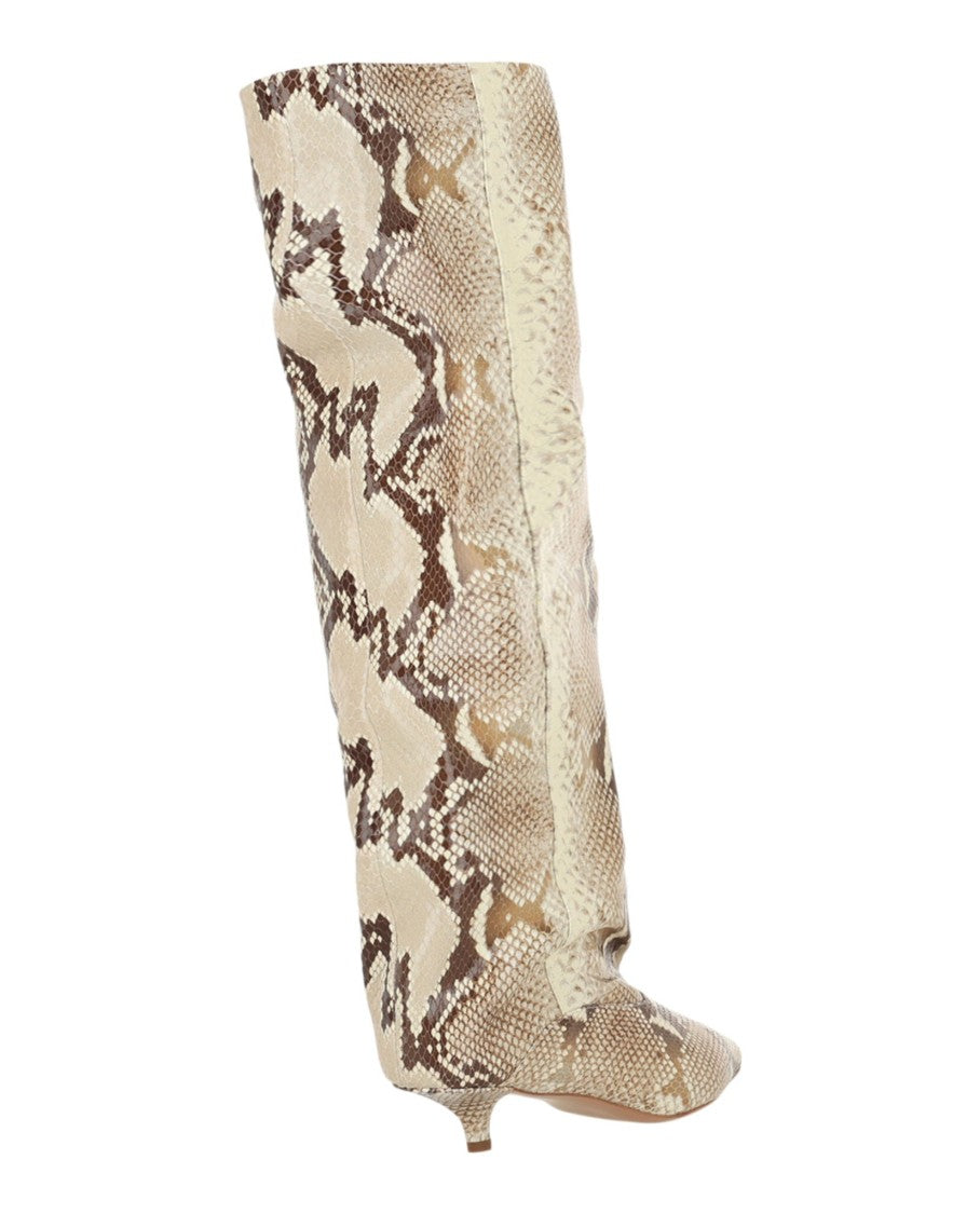 Paris Texas Ines Printed Python Knee-High Boots