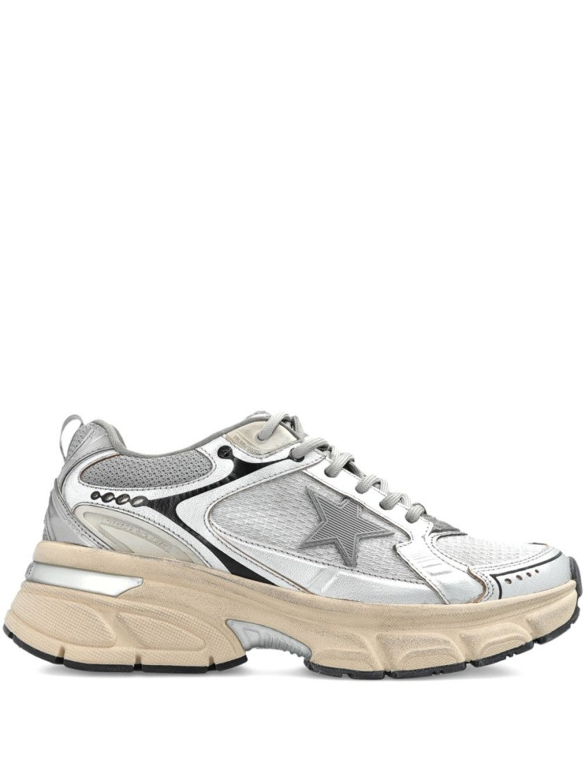 Golden Goose Chunky Sneakers With Mesh And Leather Panels
