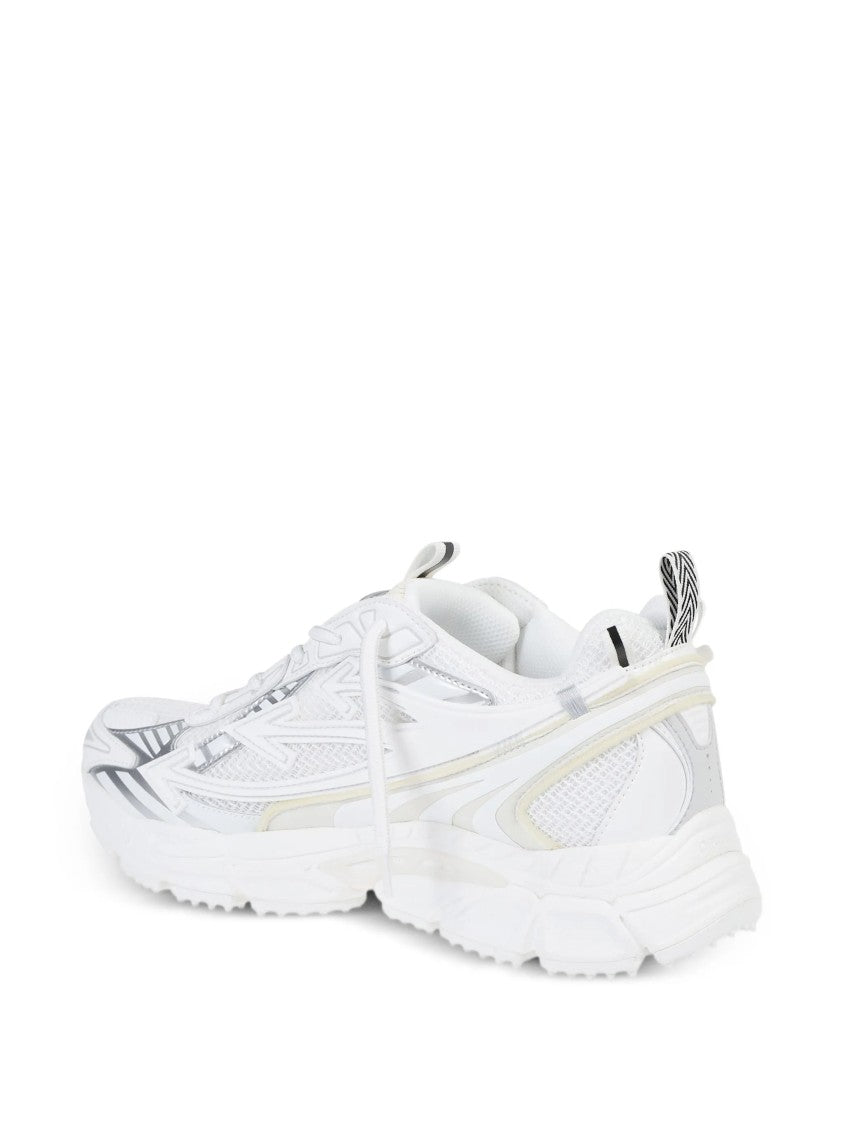 Off-White Layered White Sneakers With Dynamic Mesh And Reflective Accents