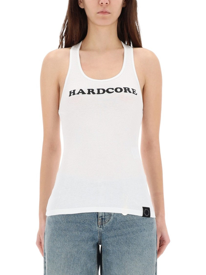 Stella Mccartney Hardcore Fitted Ribbed Chest Graphic Cotton Tank Top