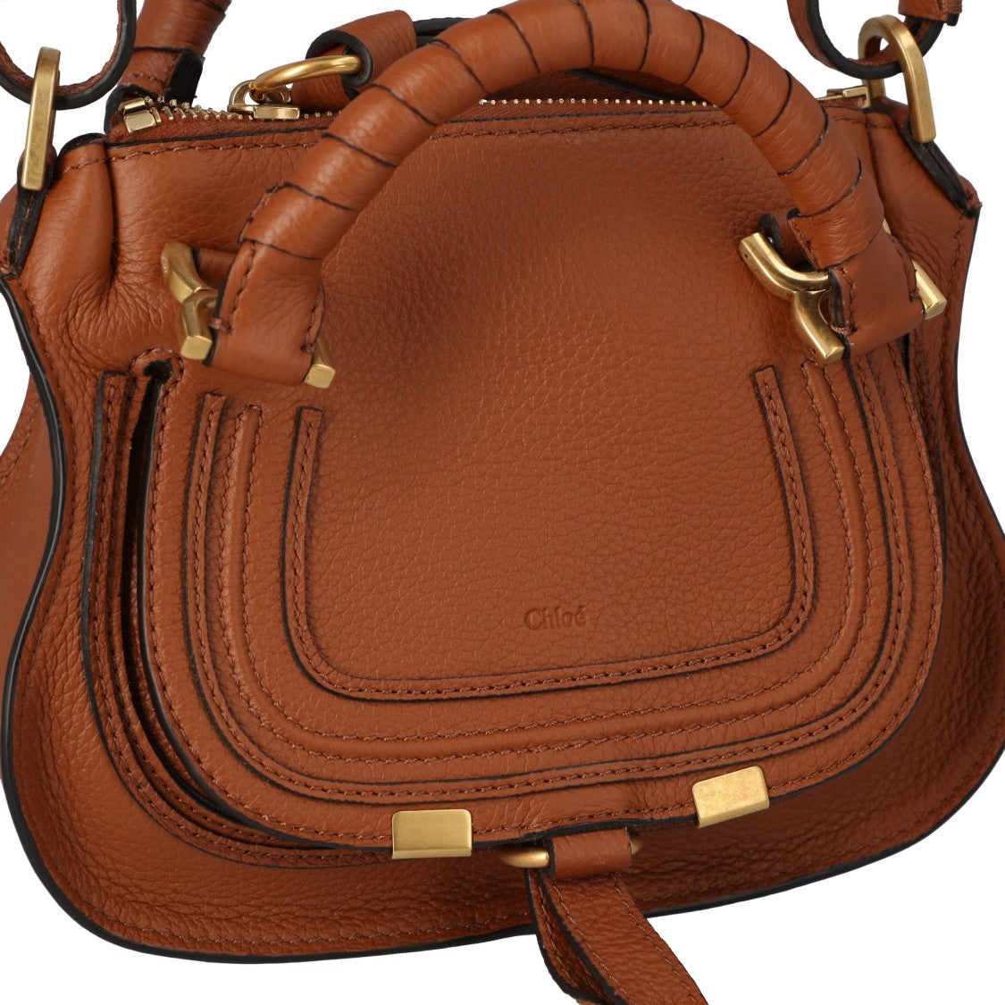 Chloé Marcie Mini Double Carry Bag Brown