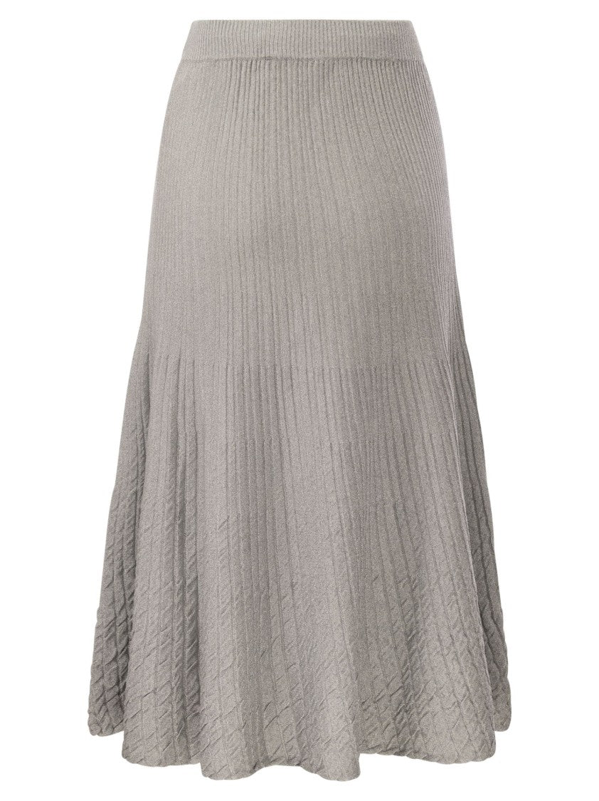 Elisabetta Franchi Metallised Viscose Midi Skirt