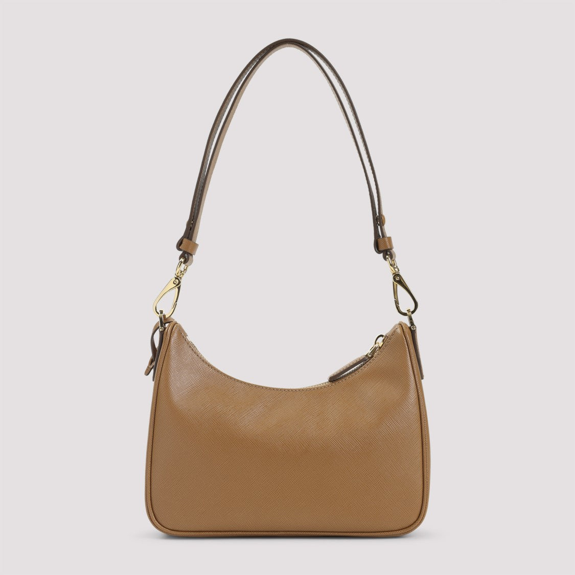Prada Structured Brown Calf Leather Shoulder Bag