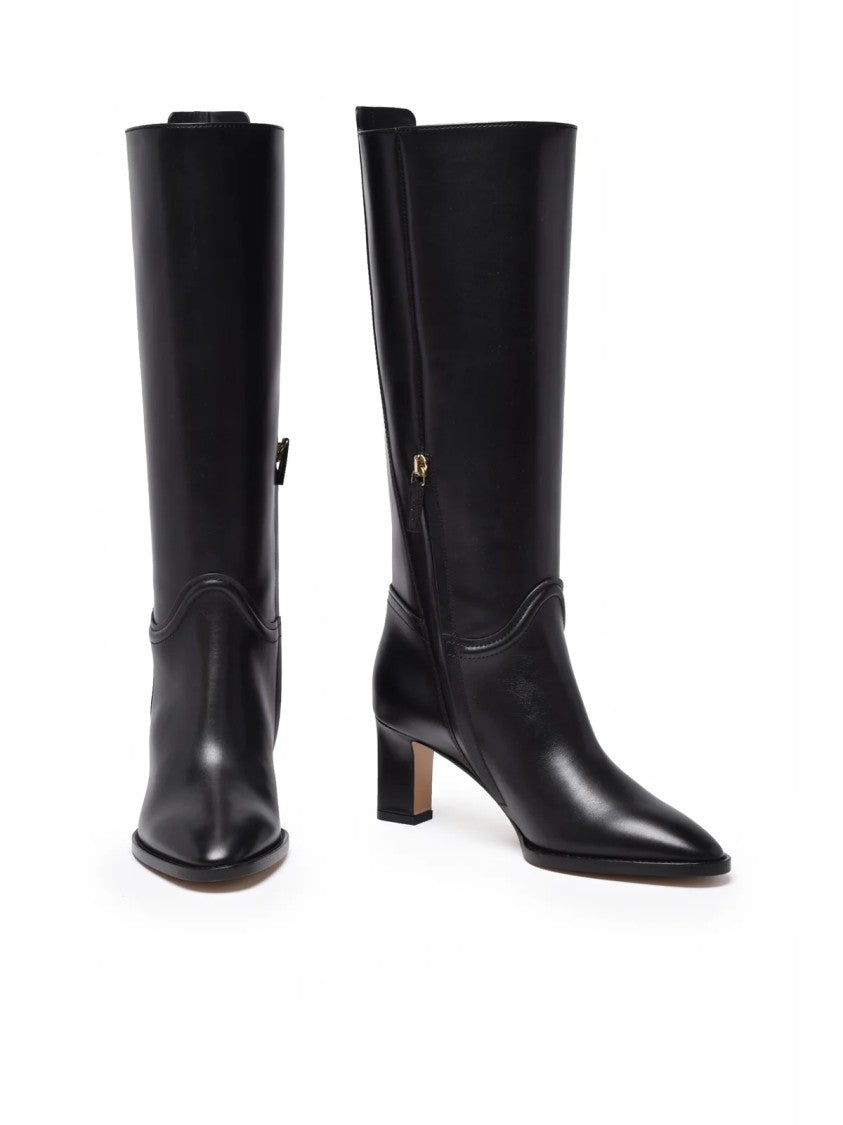 Salvatore Ferragamo Black Leather Torris Boots