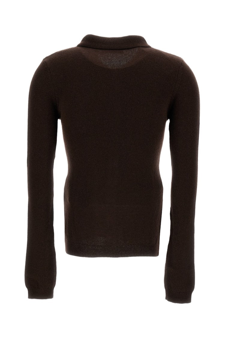 Rotate Knitted Wool-Cashmere Polo Sweater