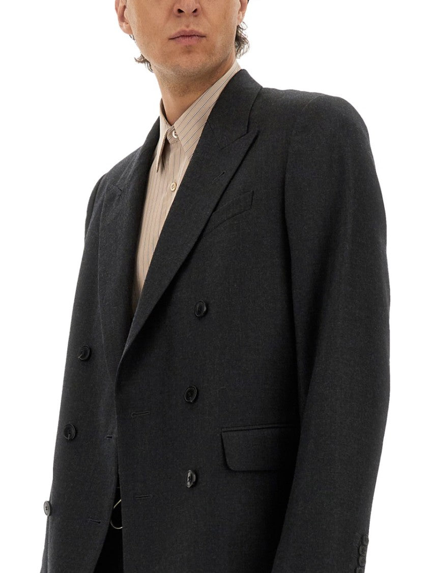 Dries Van Noten Double-Breasted Wide Lapel Wool Jacket