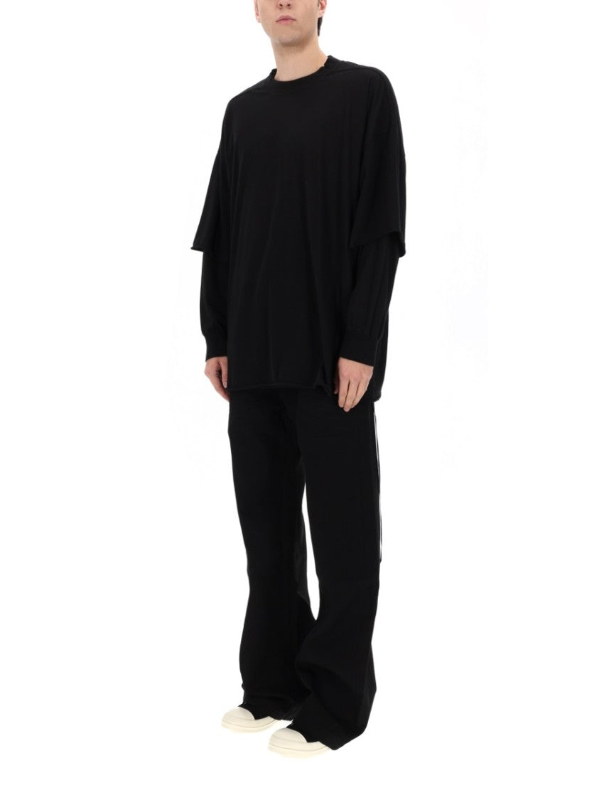 Drkshdw By Rick Owens Neutrals Tommy Hustler Layered Oversized Cotton T-Shirt