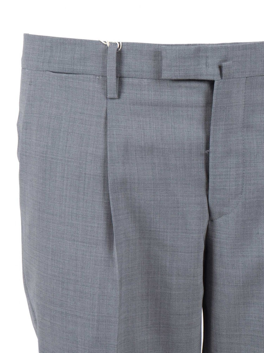Briglia Grey Tailored Flap Straight-Leg Pants