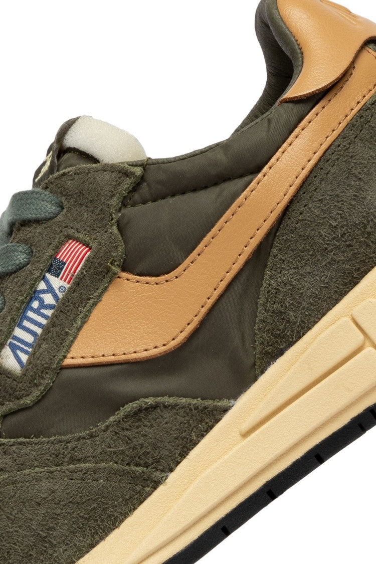 Autry Green Reelwind Suede Mesh Sneakers