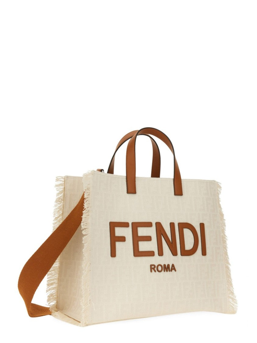 Fendi Textured Jacquard Fendi Bag With Fringed Edge