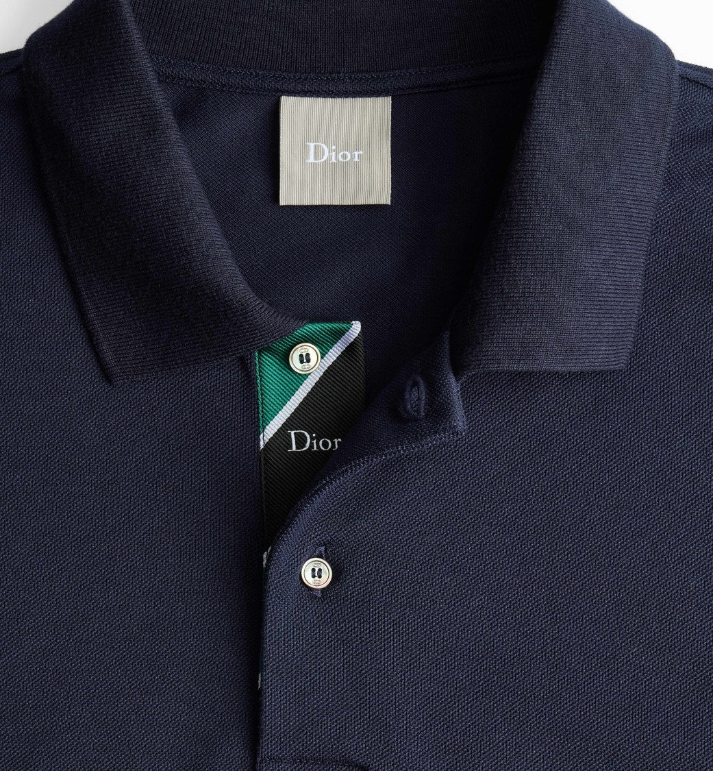 Christian Dior Short-Sleeve Polo Shirt With Traditional Collar And Textured Fabric