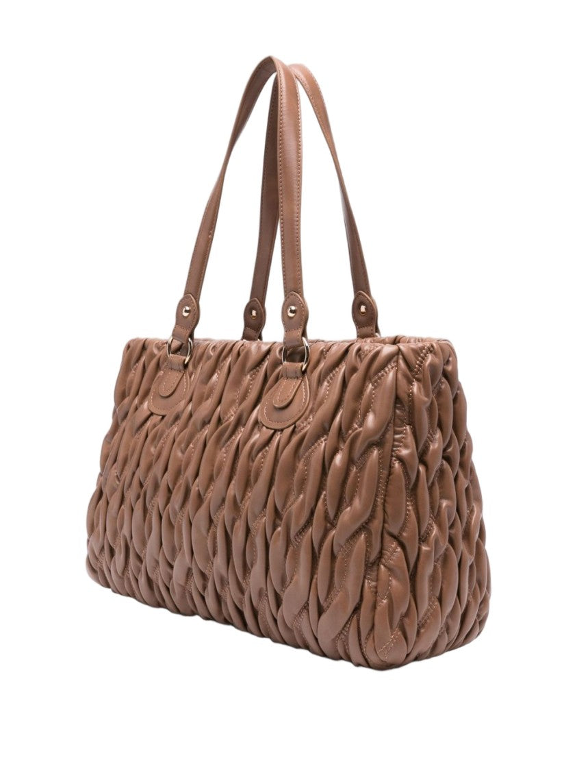 Liu Jo Quilted Gray Handbag With Double Straps