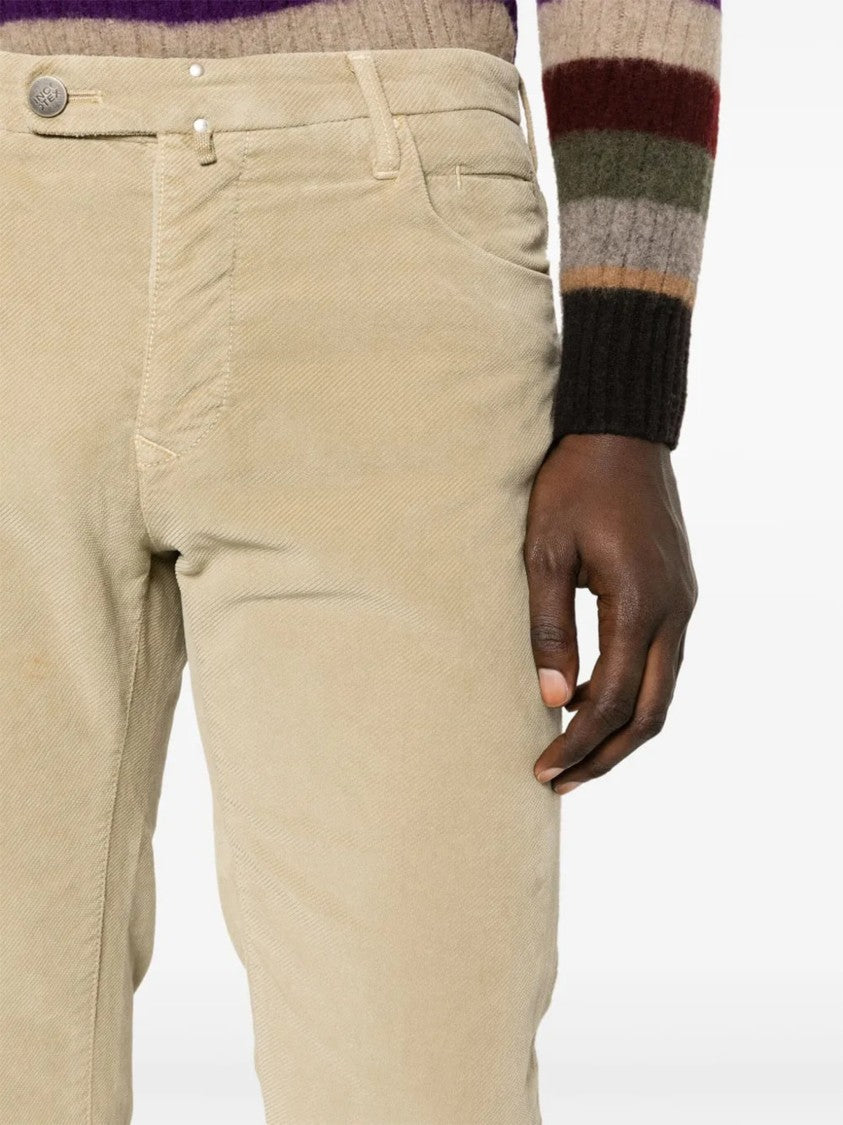 Incotex Neutral Pantalone Vintage Straight-Leg Cotton Pants