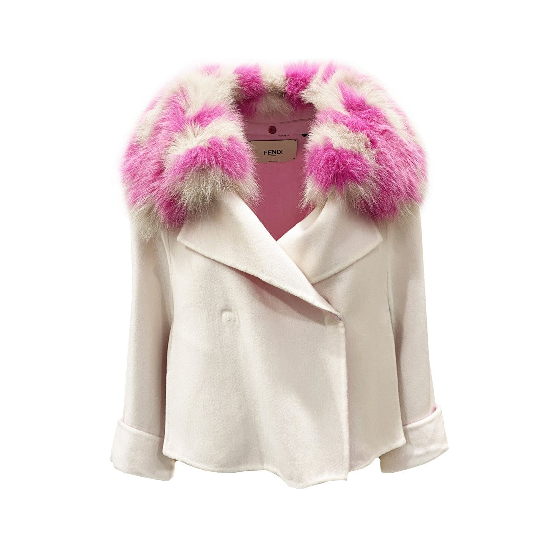 Fendi Fur Collar Cashmere Cape Jacket