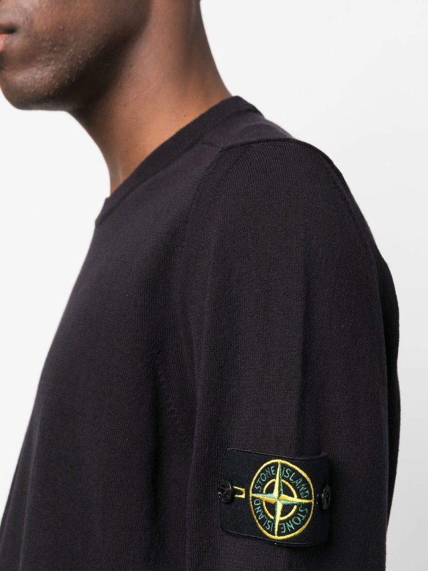 Stone Island Classic Crew Neck Blue Sweater