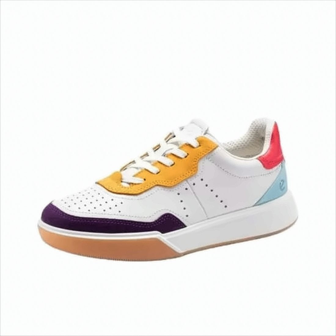 Ecco Perforated White Leather Sneakers
