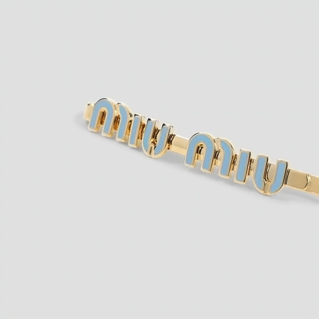 Miu Miu Brass Hair Clip With Gold-Tone Finish And Enamel Inlays