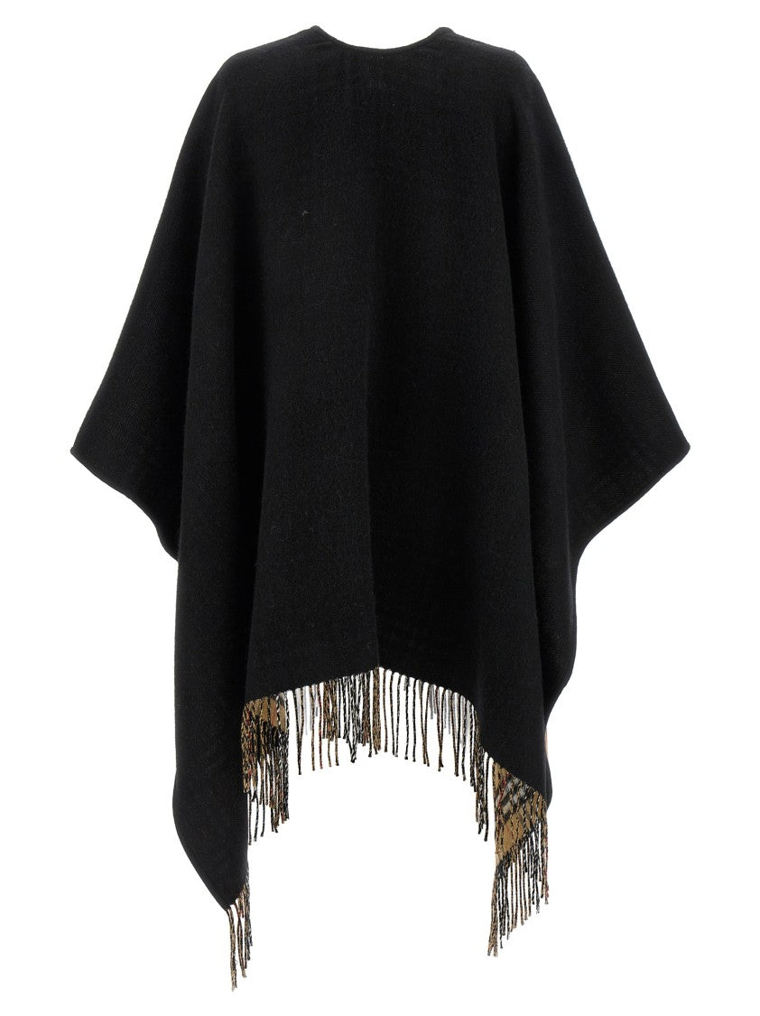 Burberry Fringed Wool Cape