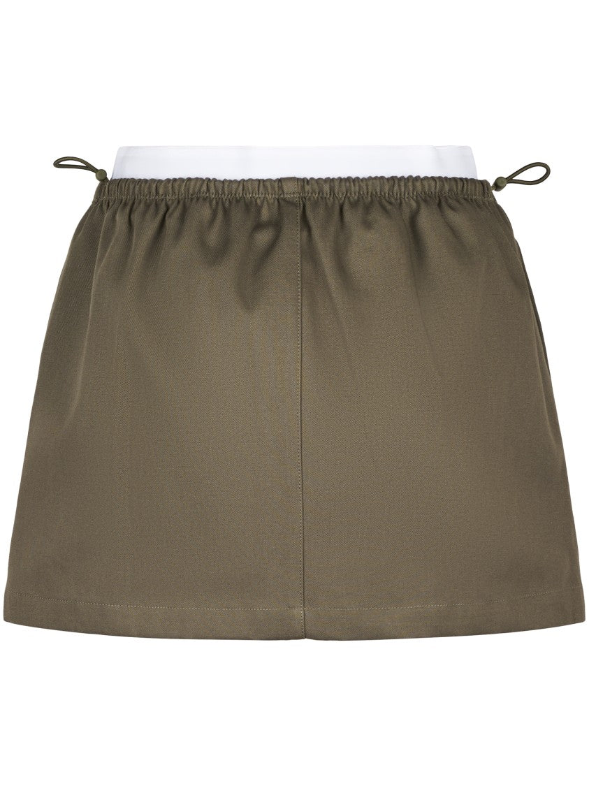 Alexander Wang Mid-Rise Mini Olive Green Skirt