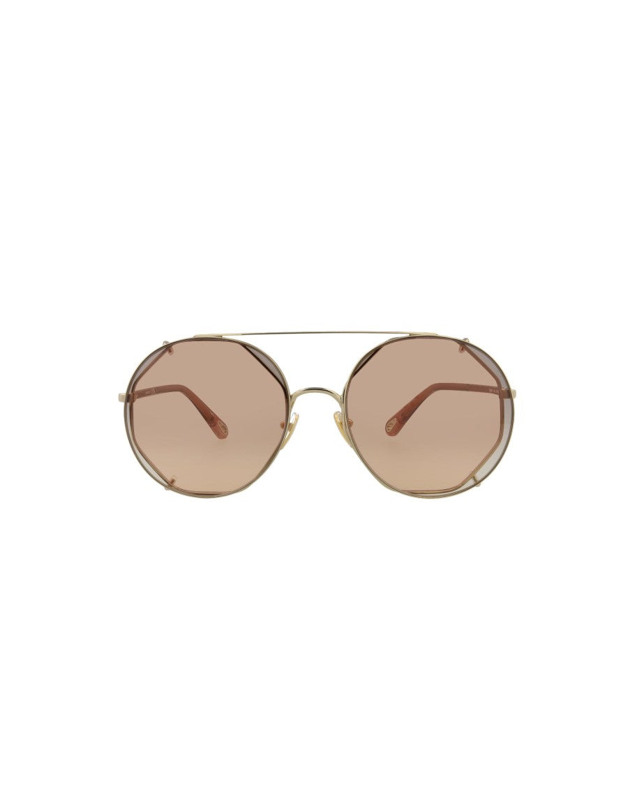 Chloé Round-Frame Metal Sunglasses
