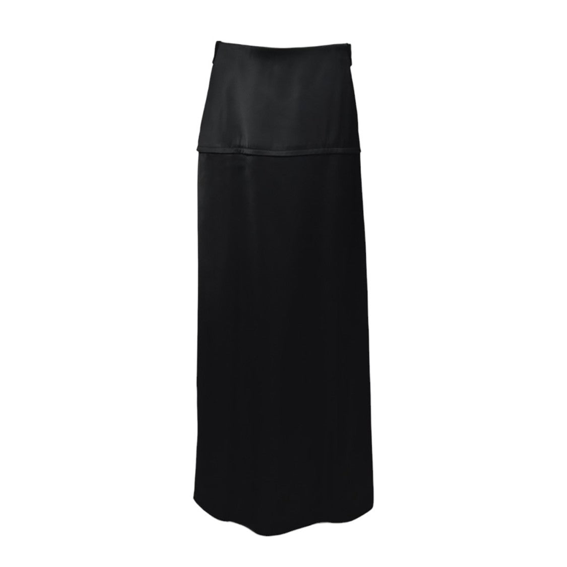 Jil Sander Black Viscose Satin Long Skirt