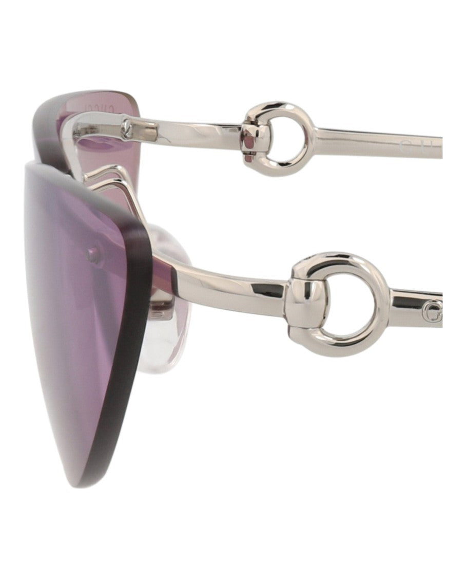 Gucci Cat Eye-Frame Metal Sunglasses With Adjustable Nosepads And Luxe Accents