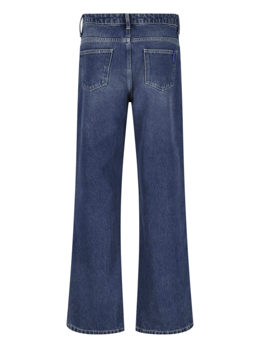 Paloma Wool Wide-Leg Denim Jeans With Subtle Fading And Metallic Accents