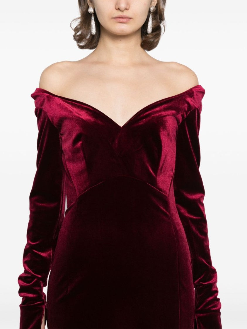 Saiid Kobeisy Velvet Long Fitted Dress