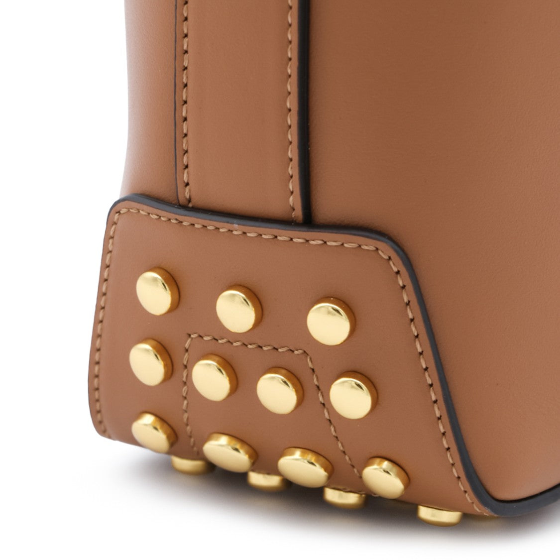Tod's Structured Brown Handbag With Gold-Tone Accents