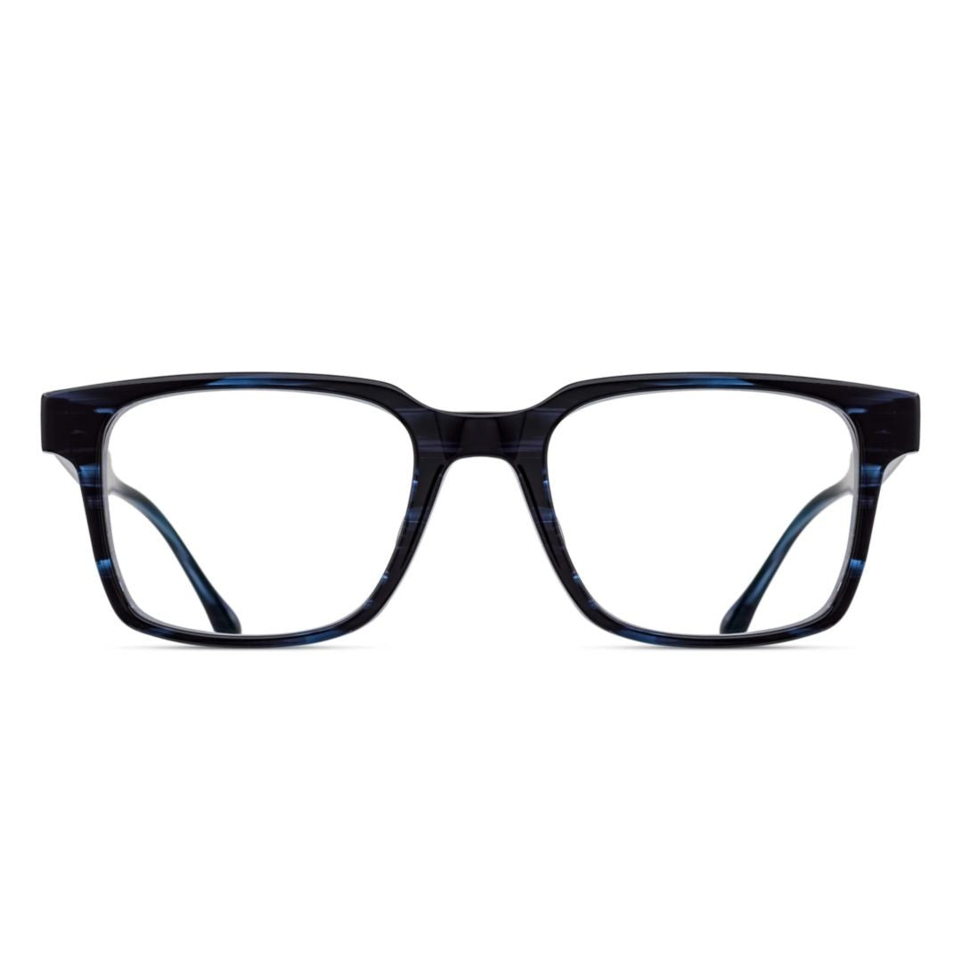 Matsuda M1035.Rx Rectangular Acetate Eyeglasses With Blue Marbled Accents