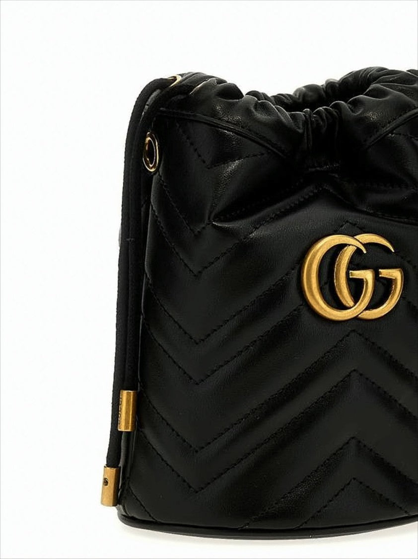 Gucci Quilted Black Leather Shoulder Bag