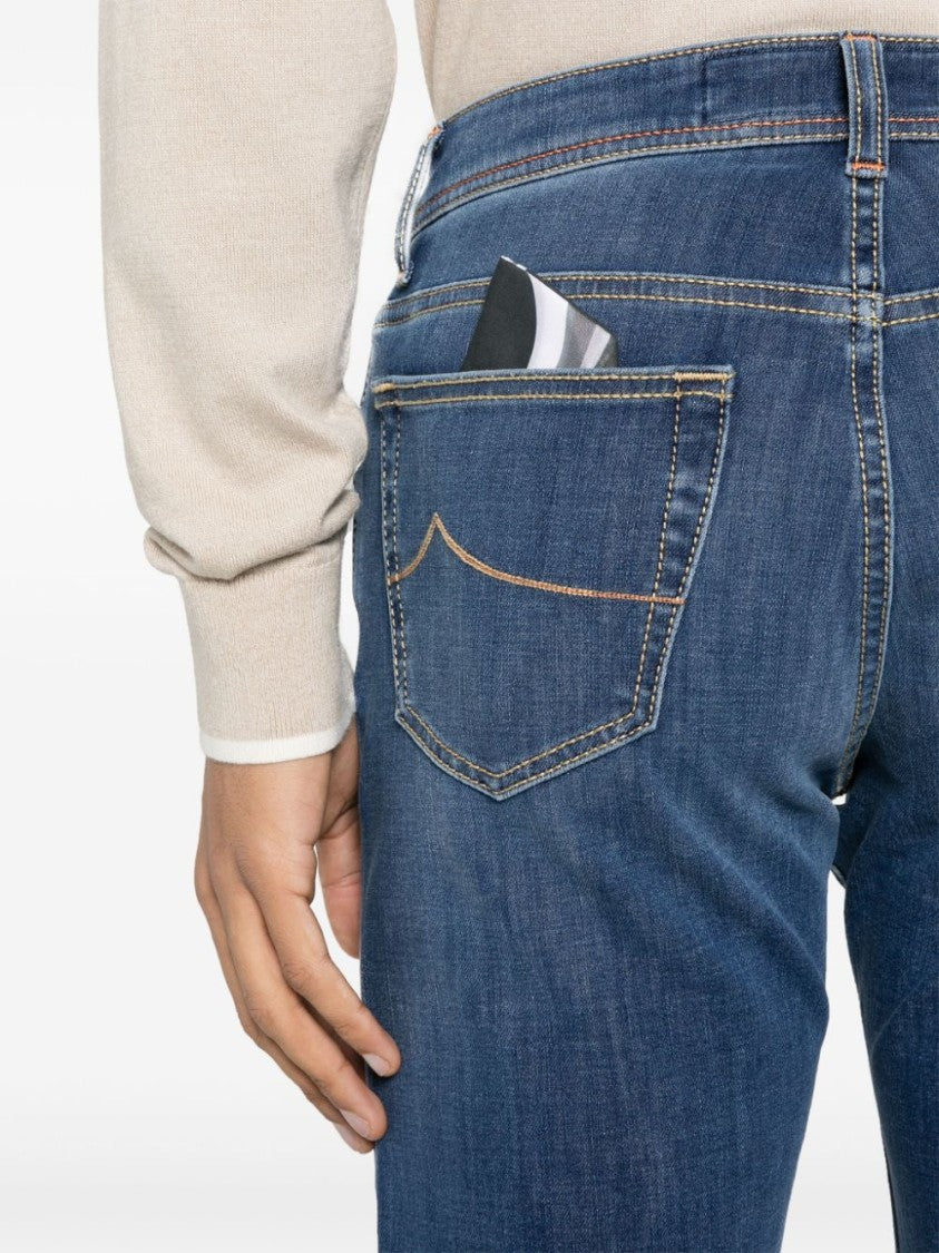 Jacob Cohen Indigo Blue Cotton Blend Bard Jeans