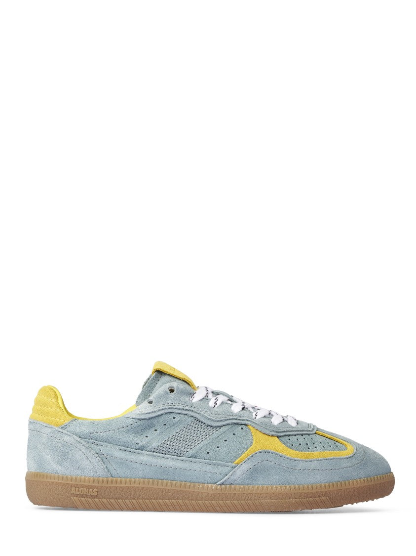 Alohas Muted Blue Low-Top Sneakers With Suede-Like Texture