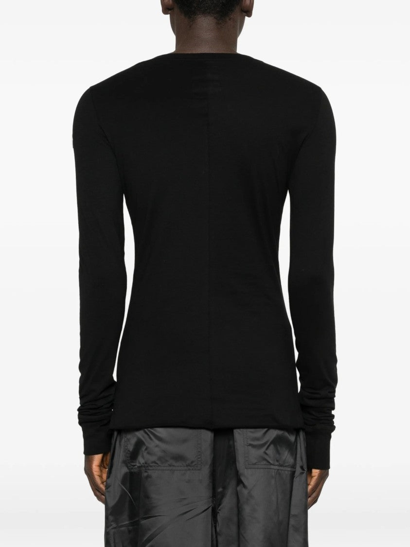 Moncler X Rick Owens Black Knitted Long-Sleeve Cotton Top