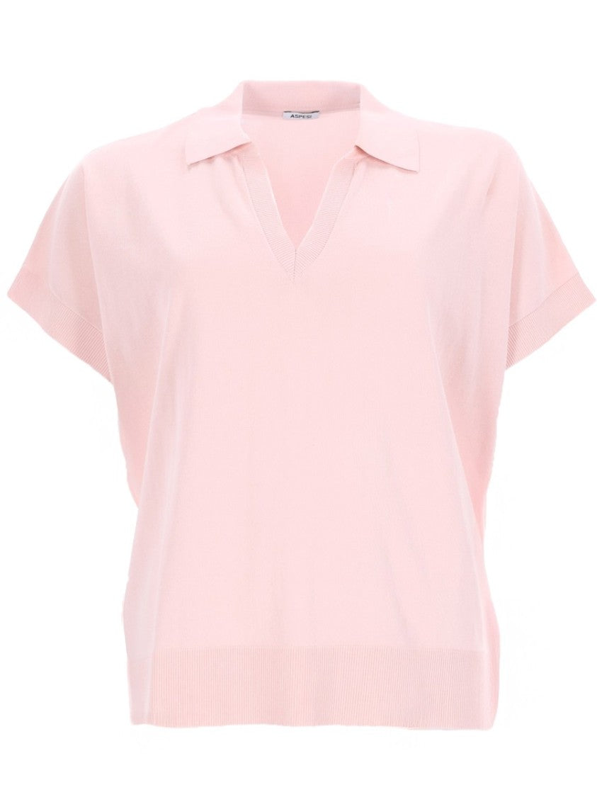Aspesi Short Wide Sleeves V-Neck Shirt