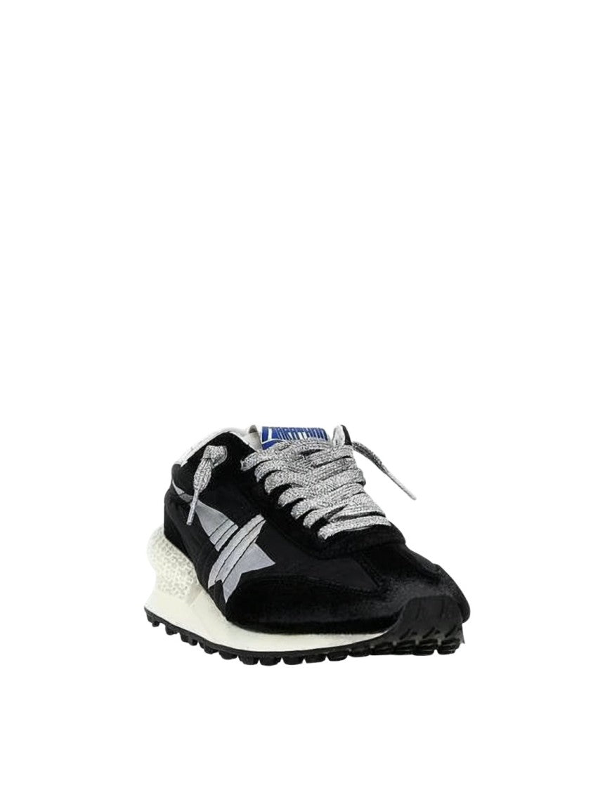 Golden Goose Textured Black Upper Sneakers With Silver Accents
