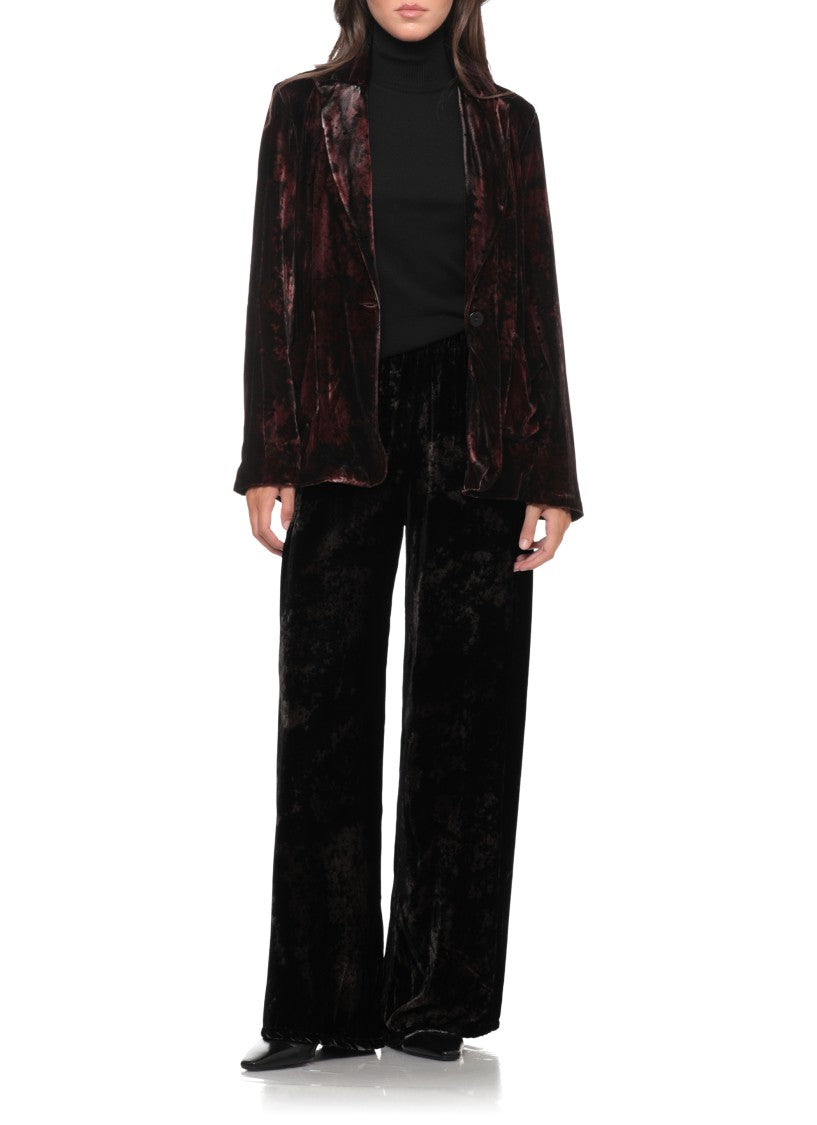 Avant Toi Burgundy Melange Velvet Blazer