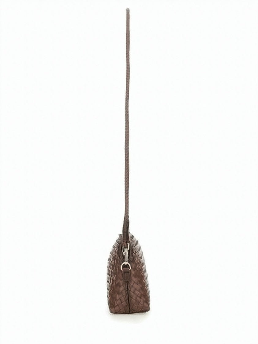 Dragon Diffusion Compact Brown Woven Crossbody Bag