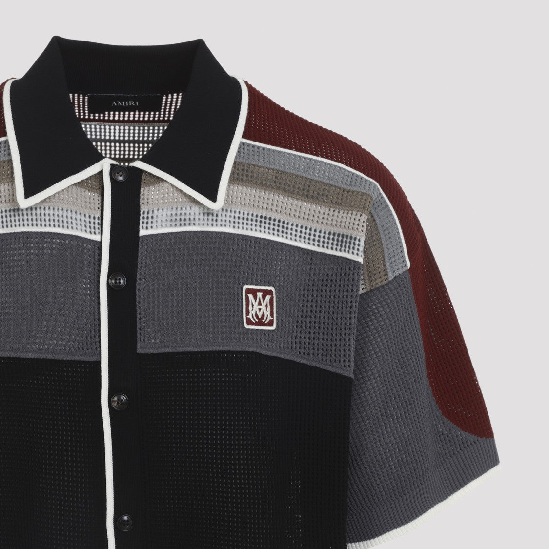 Amiri Color-Block Short-Sleeve Shirt With Button-Down Front