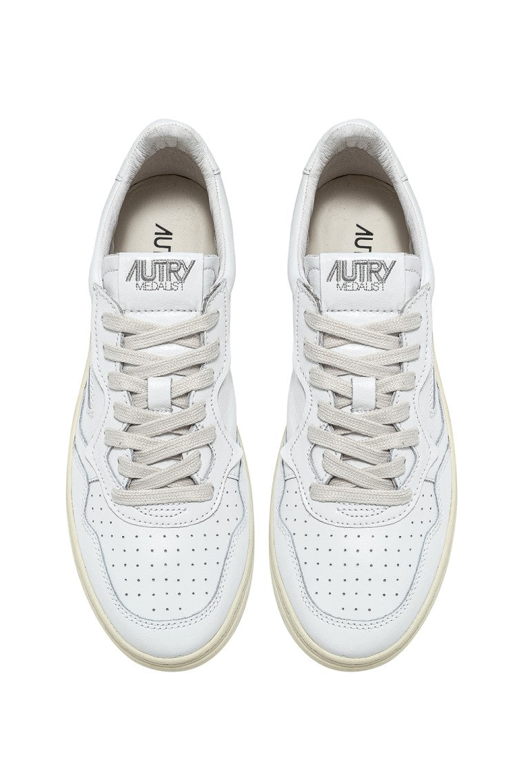 Autry Medalist Leather Sneakers White Heel Tab