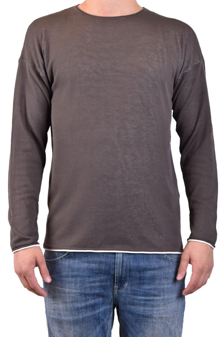Isabel Benenato Relaxed-Fit Brown Knitwear With Contrasting Trim