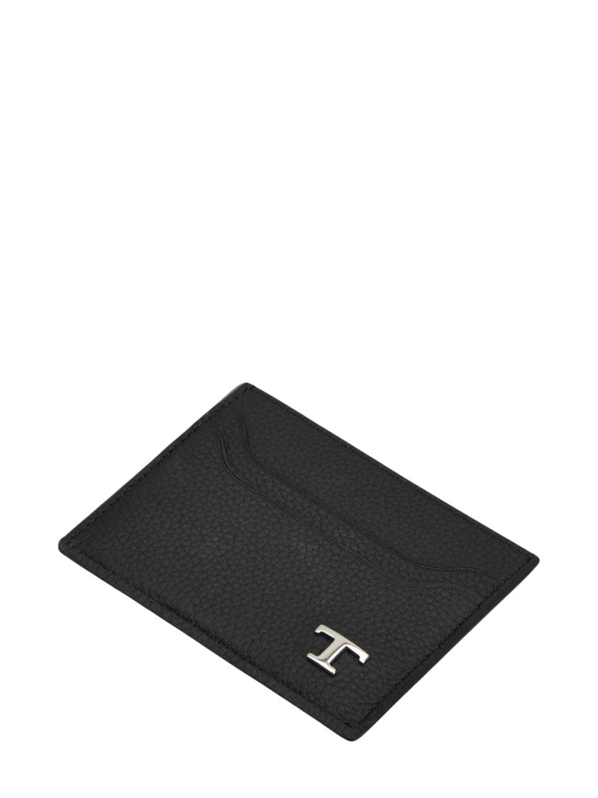 Tod's Pebbled-Leather Card Holder With Curved Stitching