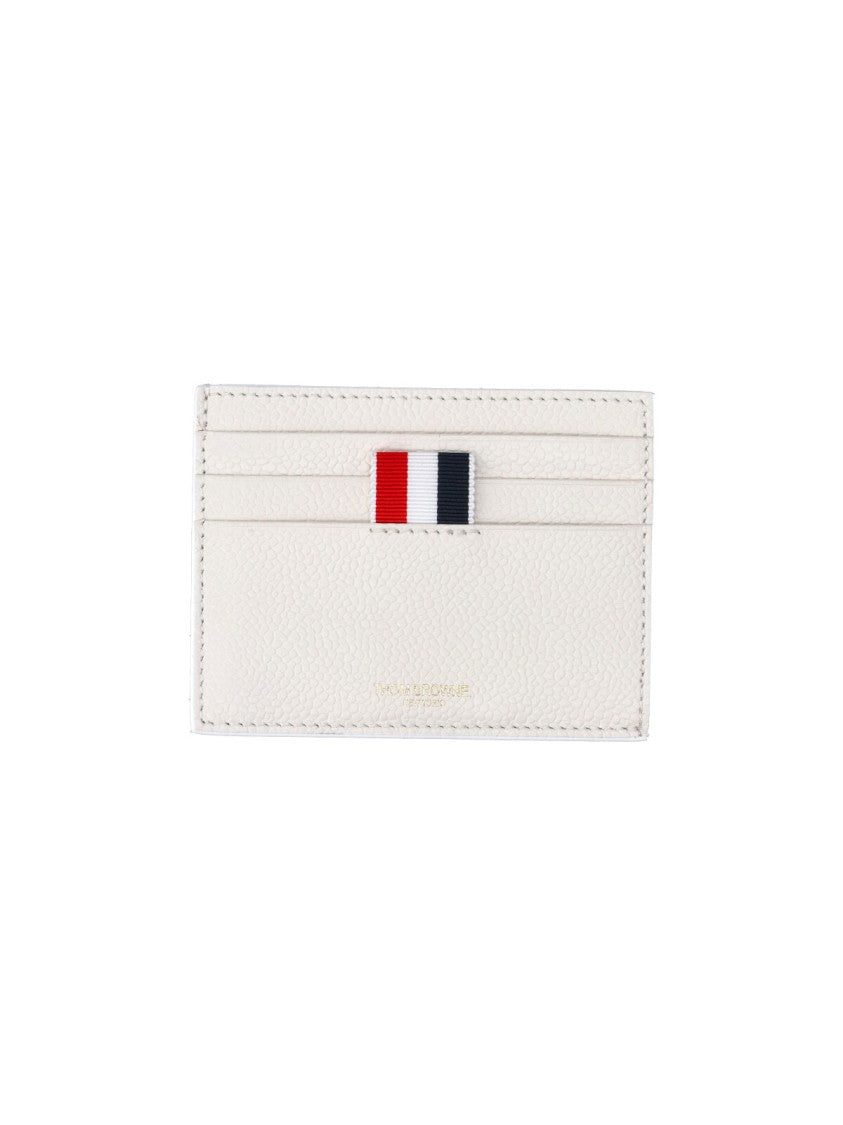 Thom Browne White Textured Leather Cardholder