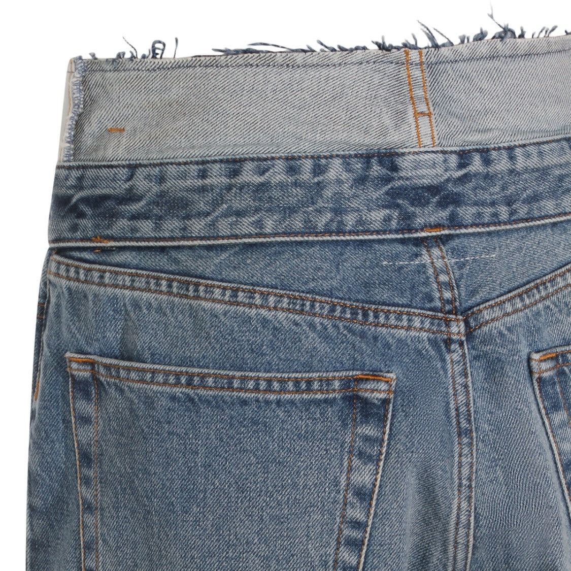 Mm6 By Maison Margiela Straight-Leg Denim Jeans With Raw Edge Waistband