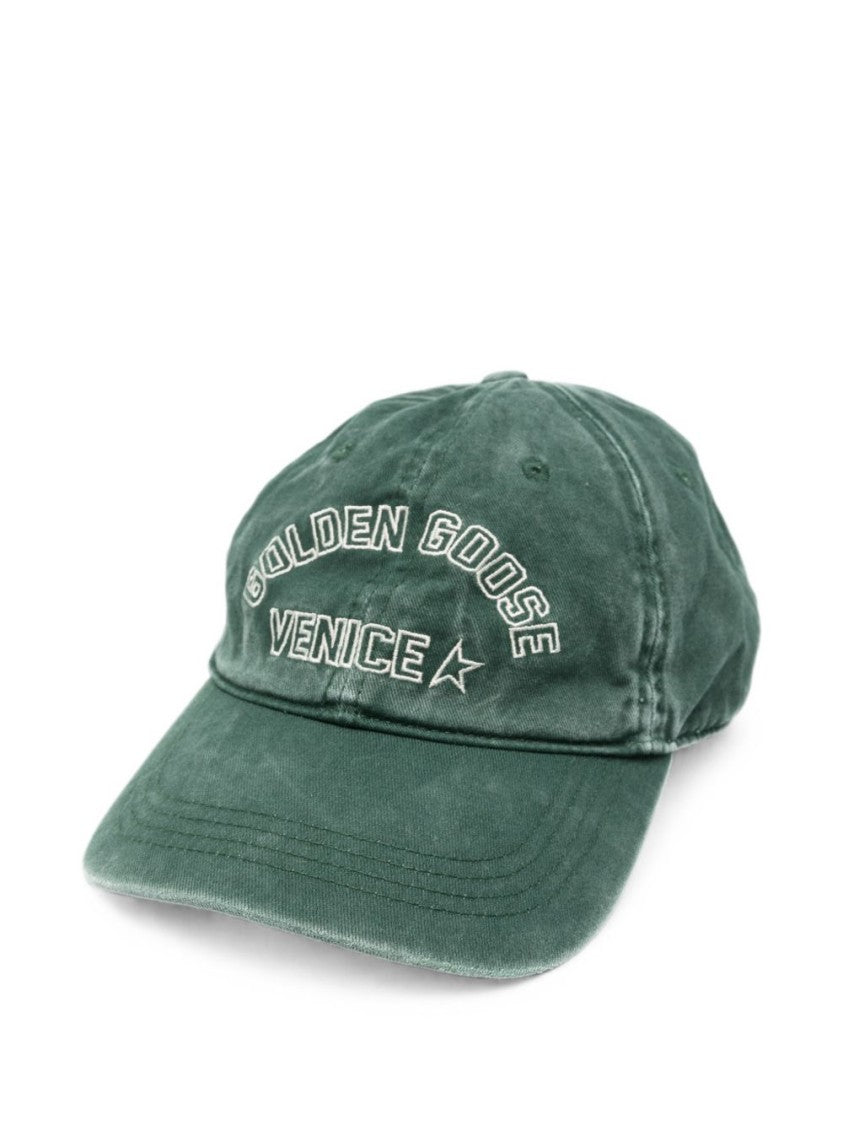 Golden Goose Green Silk-Blend Vintage Six-Panel Hat