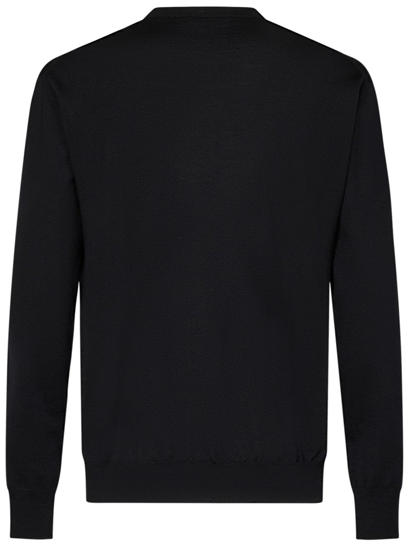 Jil Sander Intarsia-Detail Crewneck Sweater In Merino Wool Blend