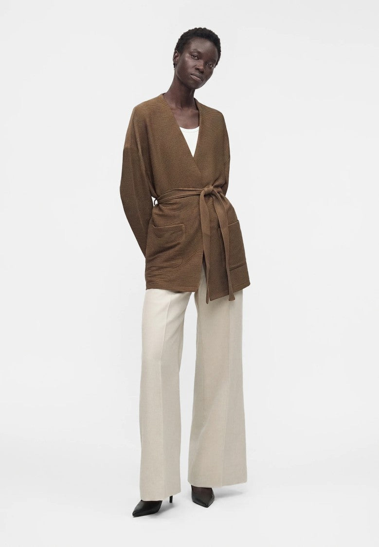 Max Mara Ribbed Knit Jacket With Tailored Silhouette And Belt