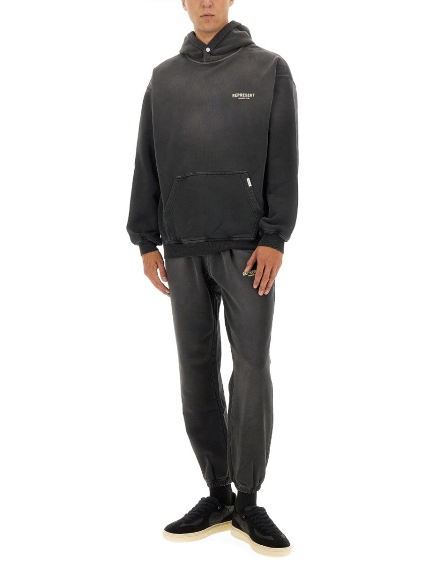 Represent Washed Black Hoodie With Relaxed Fit