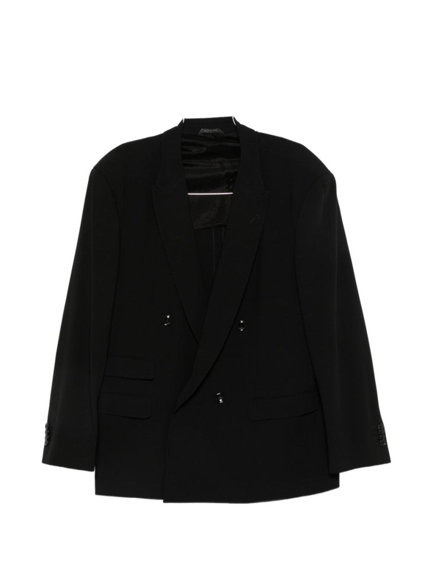 Giorgio Armani Double-Breasted Structured Padded-Shoulder Blazer
